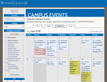Tablet Screenshot of calendar.bethelcollege.edu